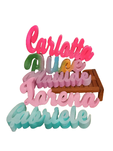 NOME COLORATO IN POLISTIROLO