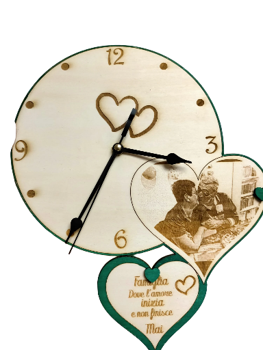 OROLOGIO IN LEGNO CON FOTO 