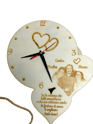 OROLOGIO IN LEGNO CON FOTO 