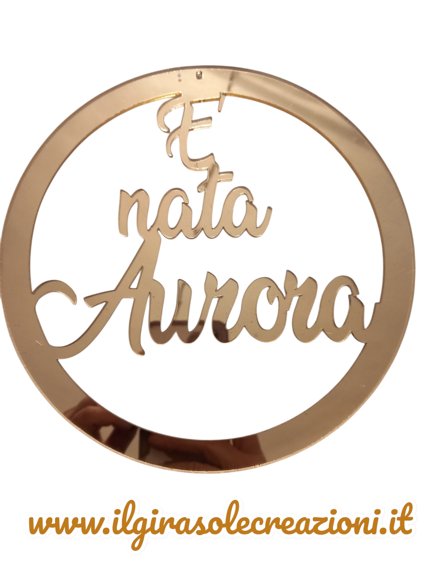 TARGA NASCITA IN PLEXIGLASS DIAM 20