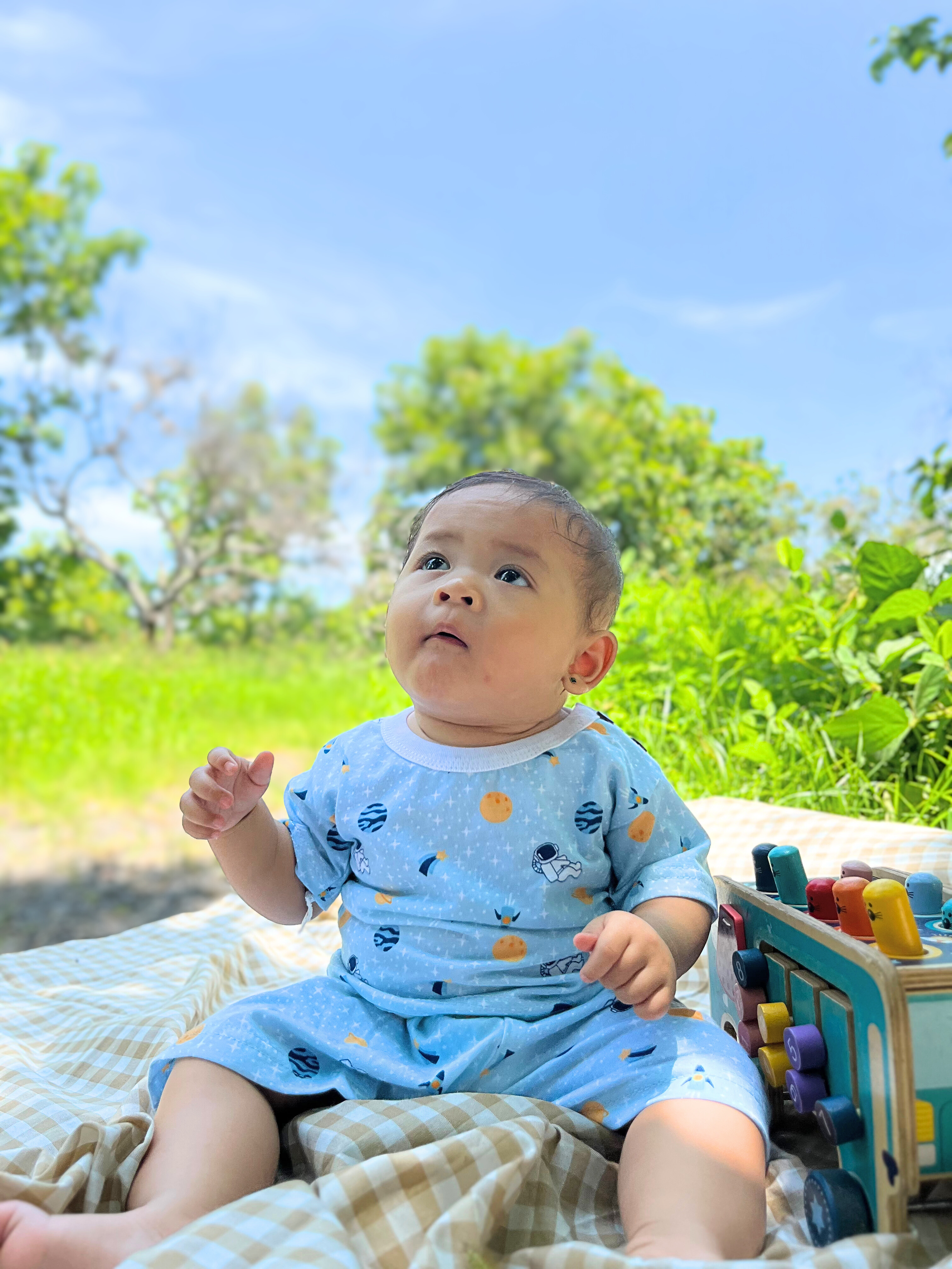 PIG A BOO | DAILY WEAR Shoulder Button—Cotton Outer Space