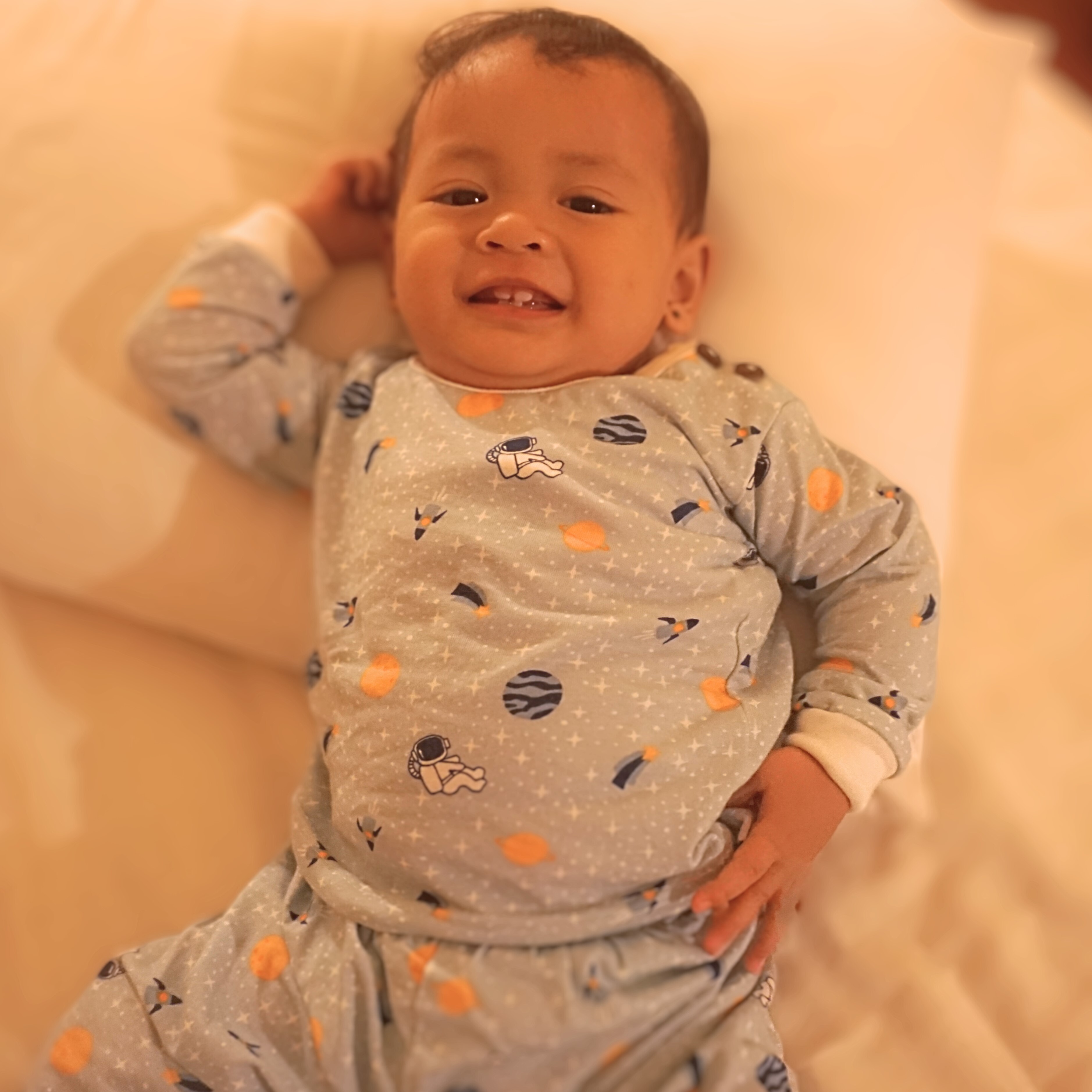 PIG A BOO | SLEEP WEAR Shoulder Button—Cotton Outer Space