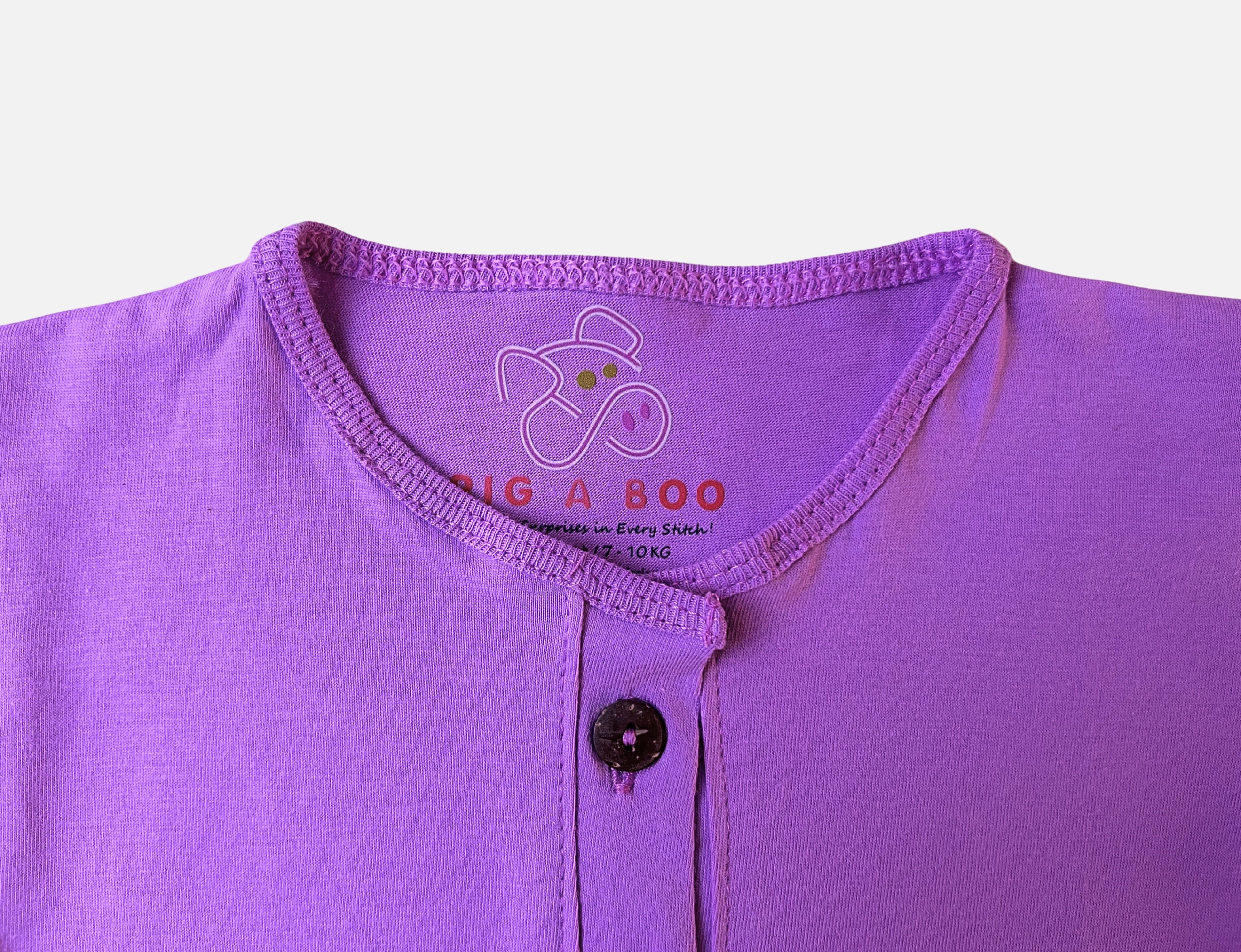 PIG A BOO | DAILY WEAR Front Button—Cotton Solid Lilac