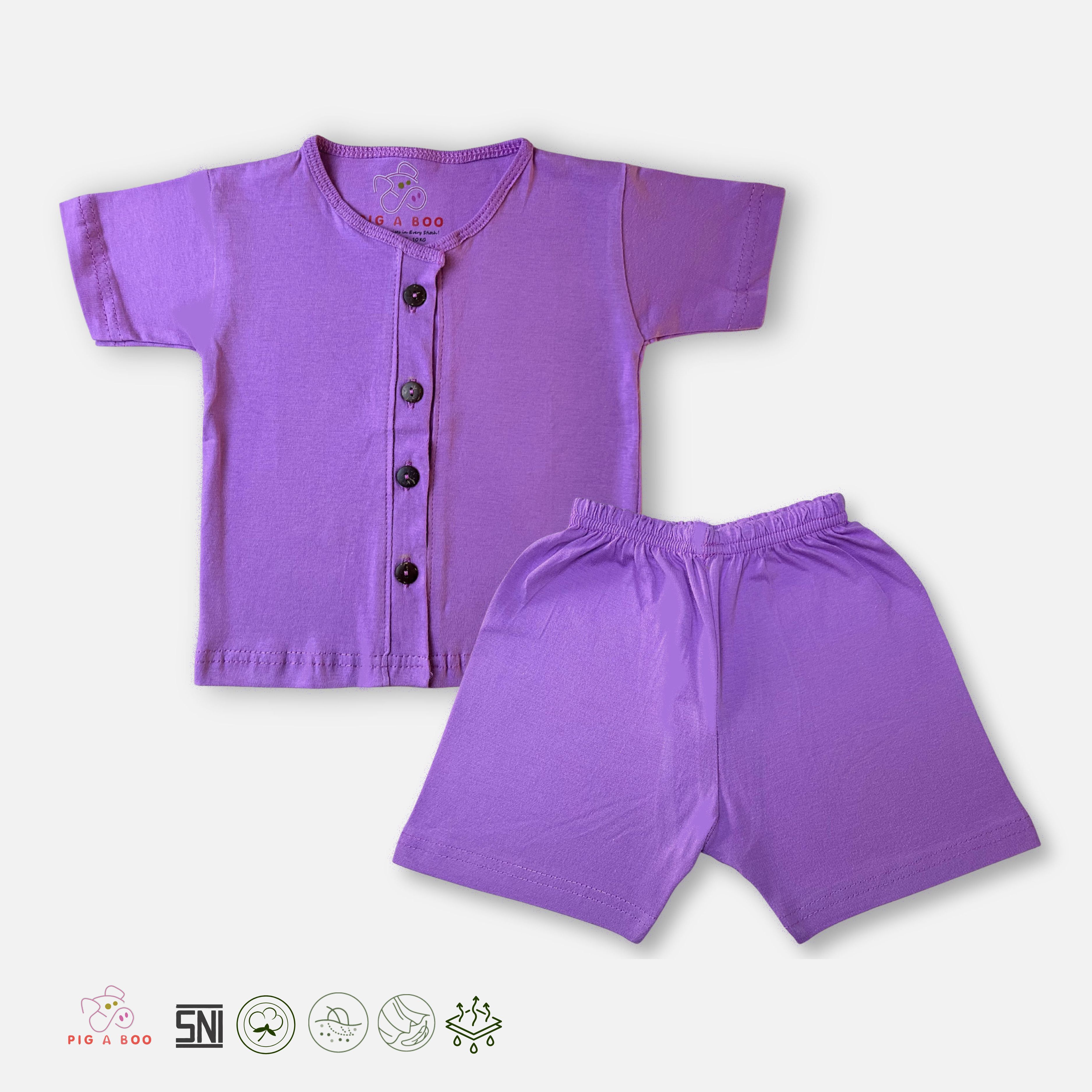 PIG A BOO | DAILY WEAR Front Button—Cotton Solid Lilac