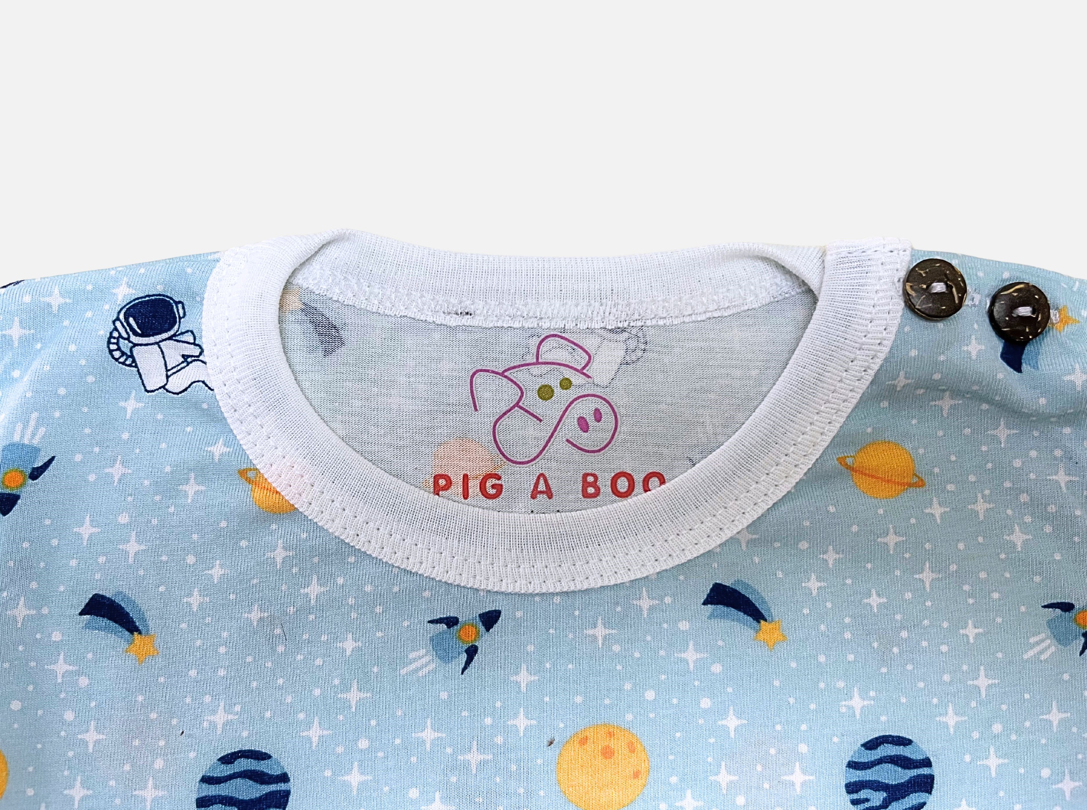 PIG A BOO | DAILY WEAR Shoulder Button—Cotton Outer Space