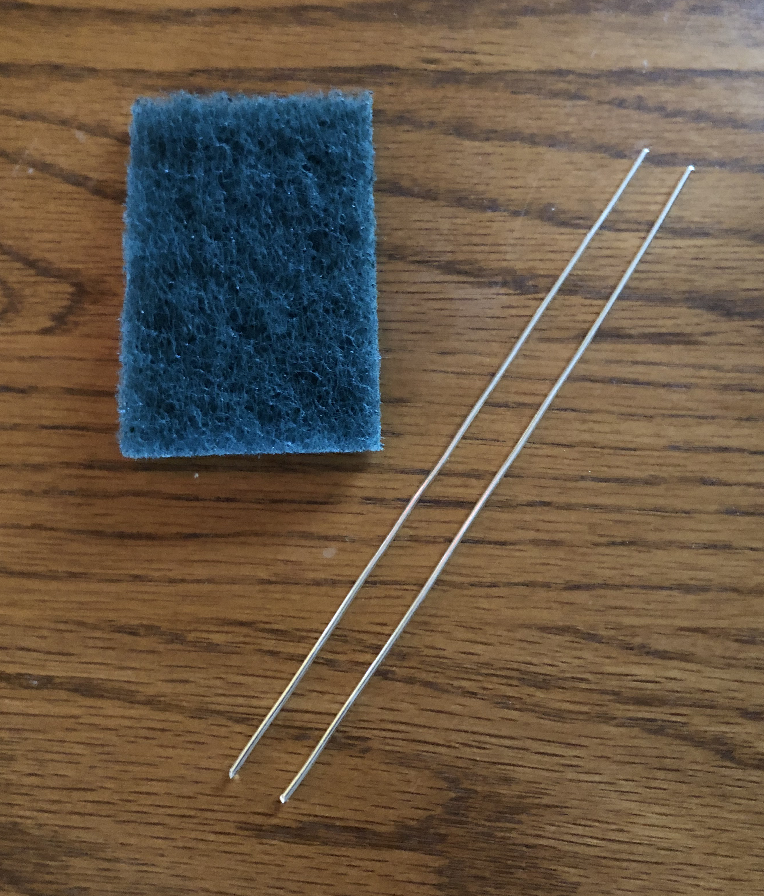 Pair of 6" 14g 99.99% Pure (.9999) Silver Rods with Scrub Pad