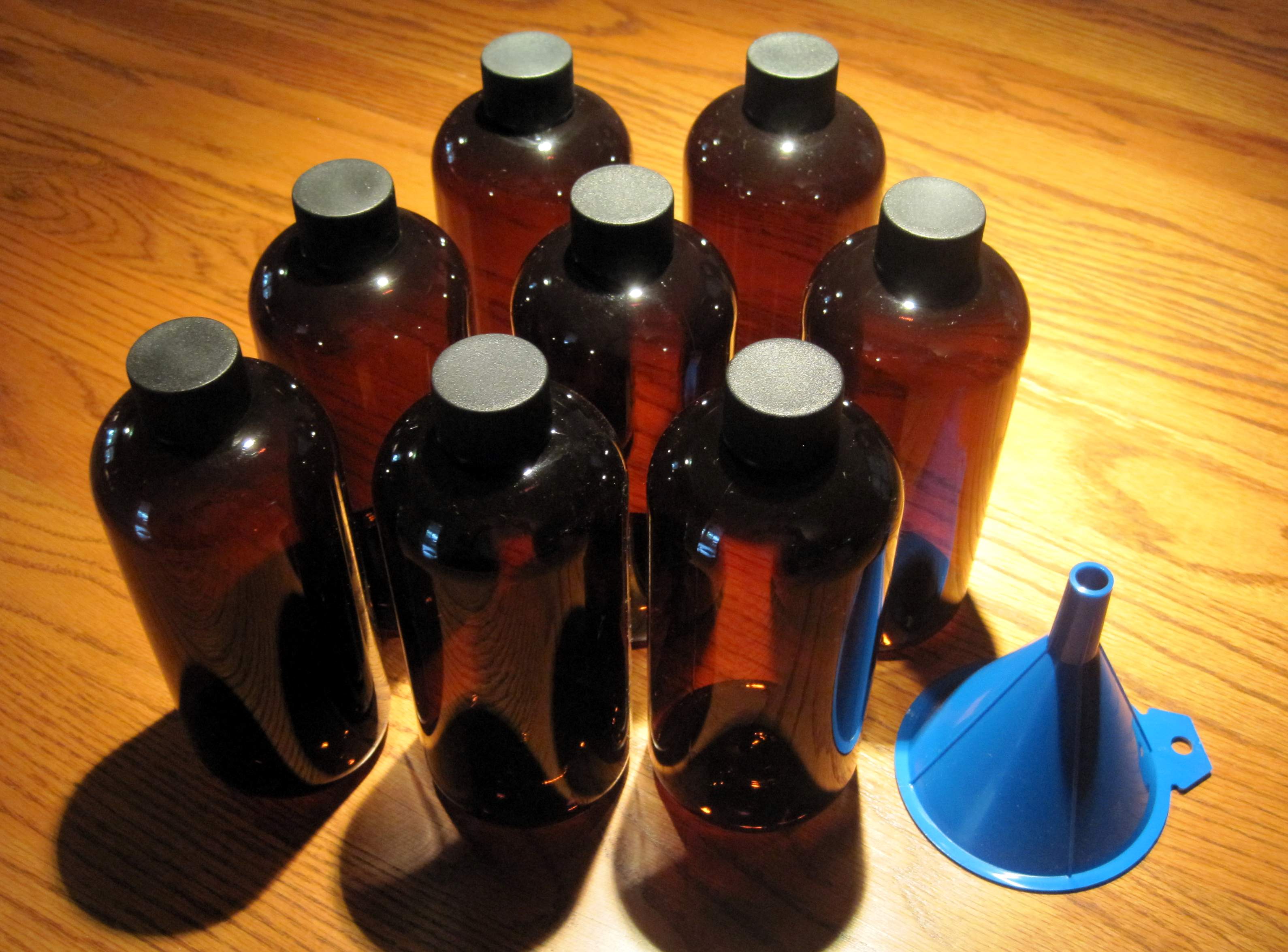 (8) Pack of 16 oz. PET Bottles with Funnel