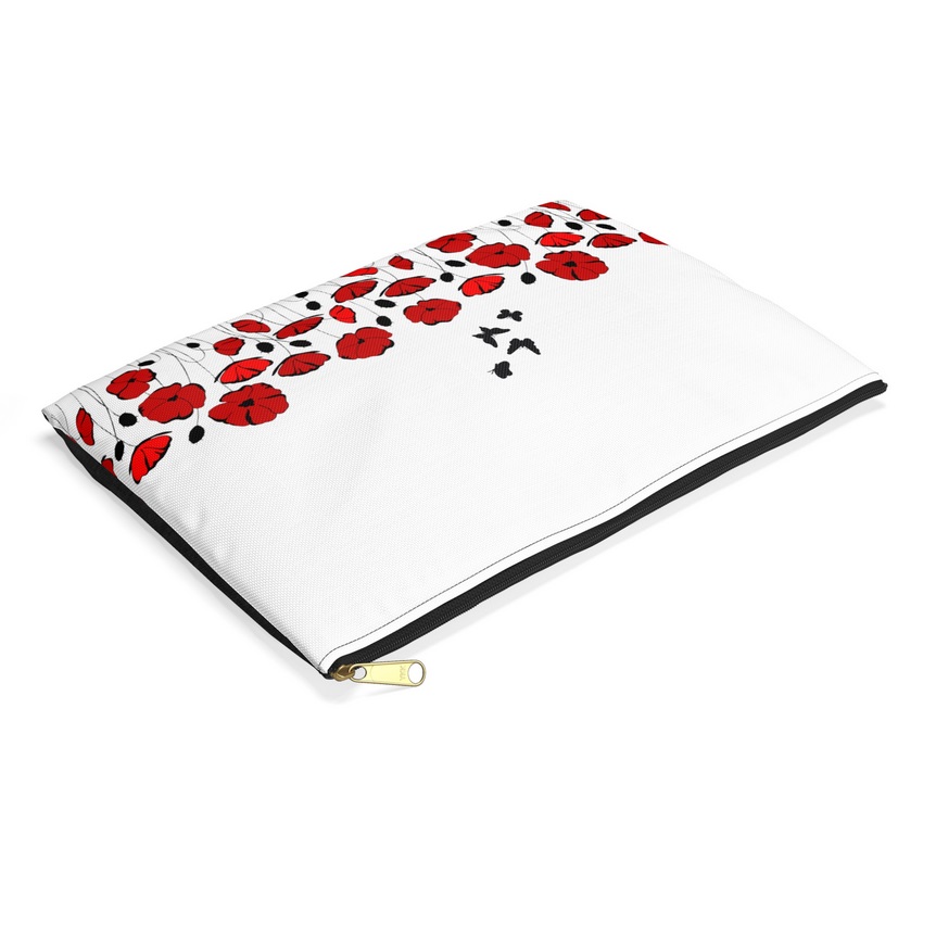 Red Poppies Two-Tone Accessory Bag