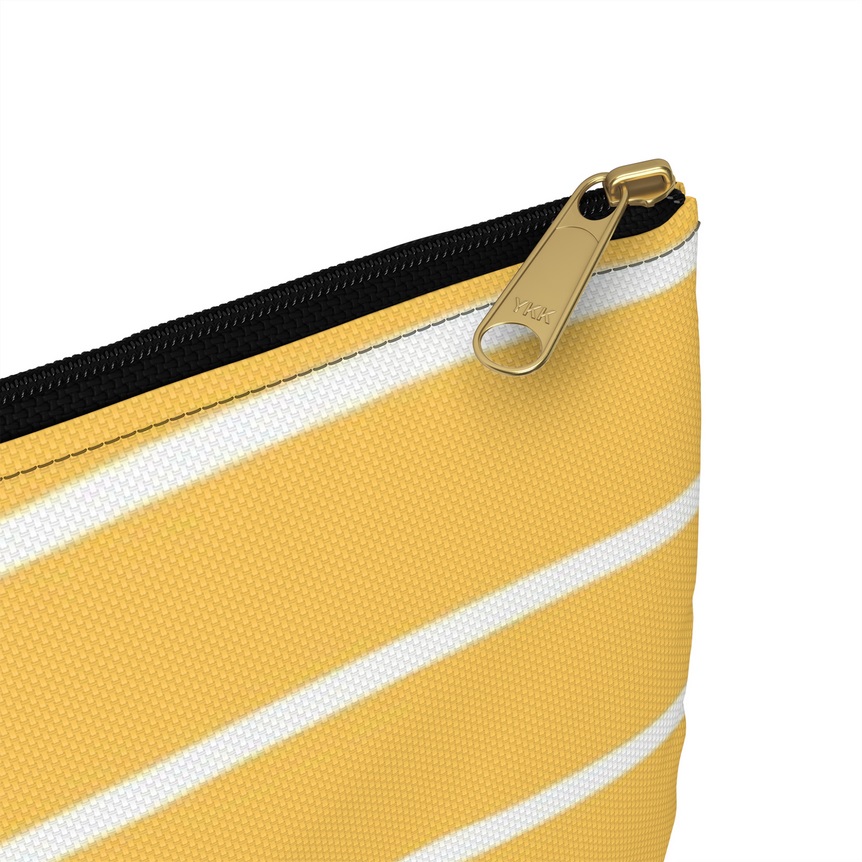 Yellow + White Striped Accessory Bag