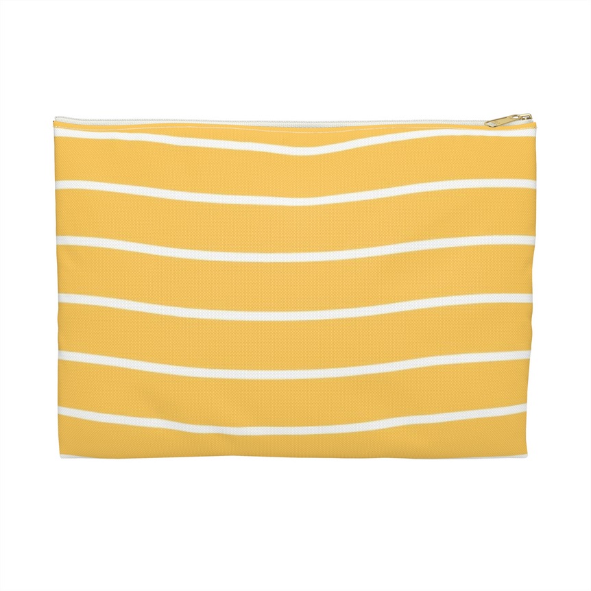 Yellow + White Striped Accessory Bag