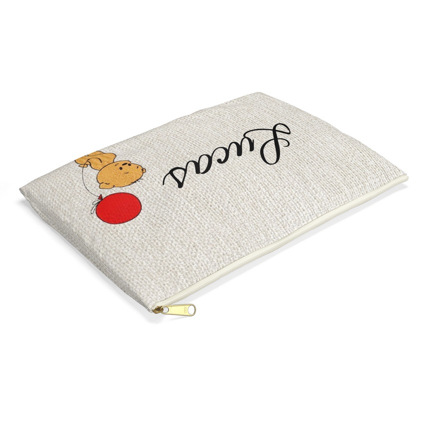 Bear with Red Balloon - Oyster White