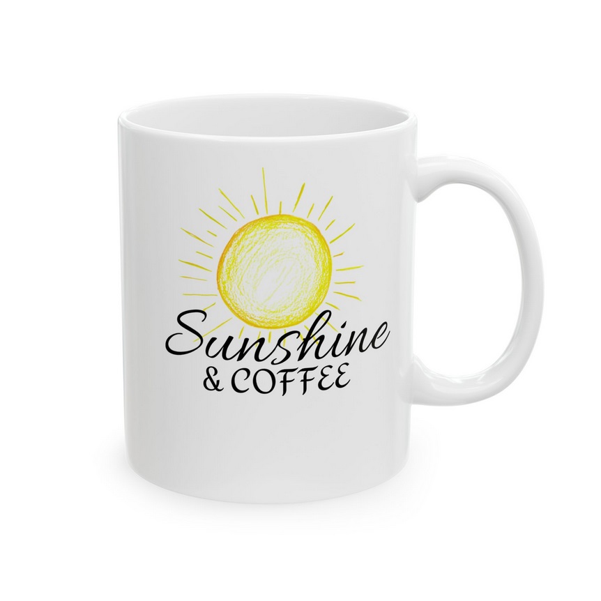 Hand-drawn Sunshine & Coffee Mug