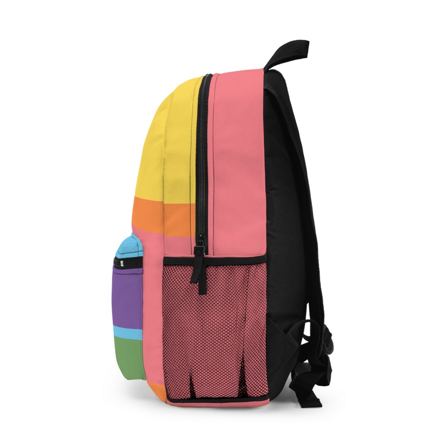 Rainbow Smiley Stripped Backpack