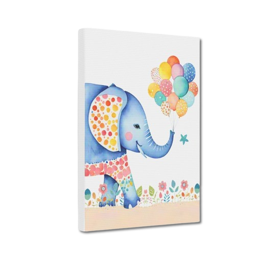 The Festive Elephant Framed Canvas Wall Art