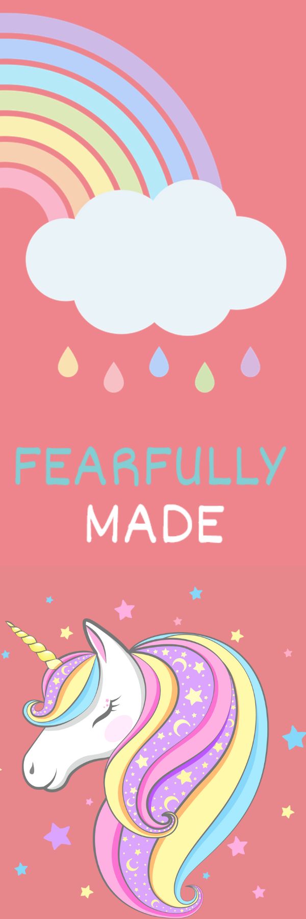 Fearfully Made Pink Unicorn Bookmark