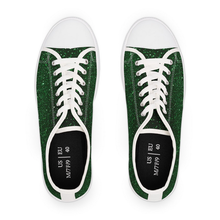 Green Glitter-Inspired Sneakers
