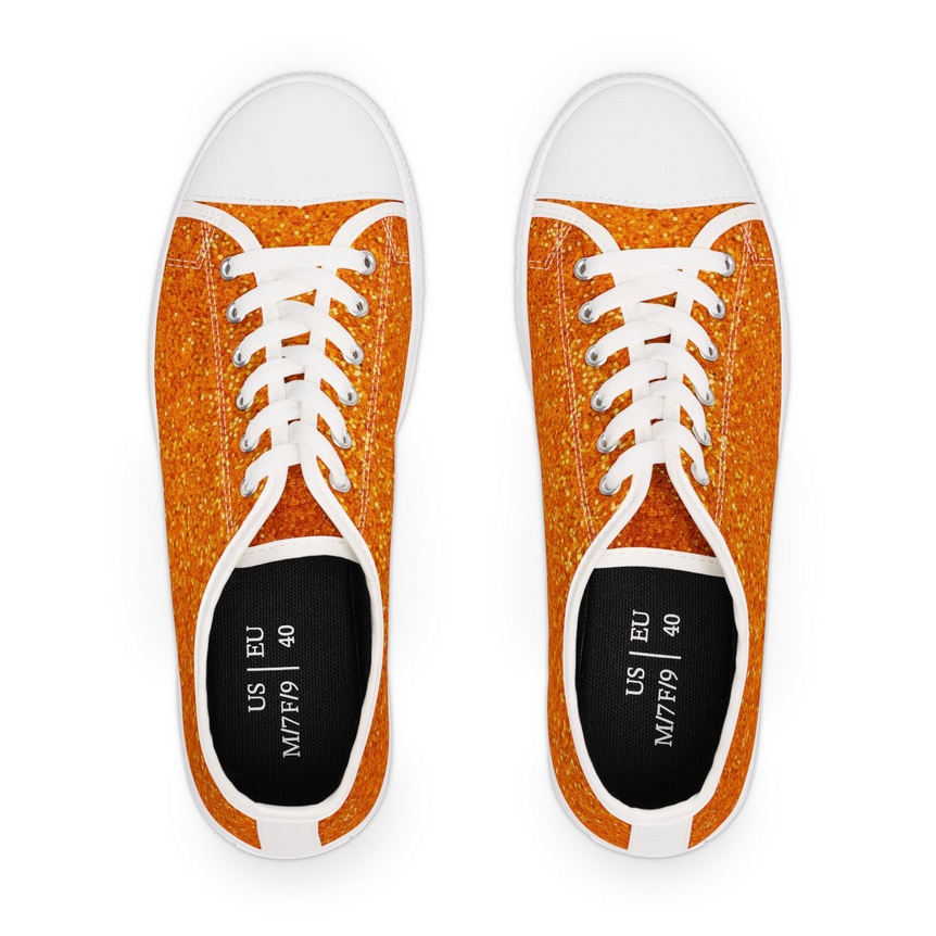 Orange Glitter-Inspired Sneakers