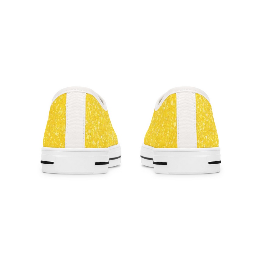 Lemony Yellow Glitter-Inspired Sneakers