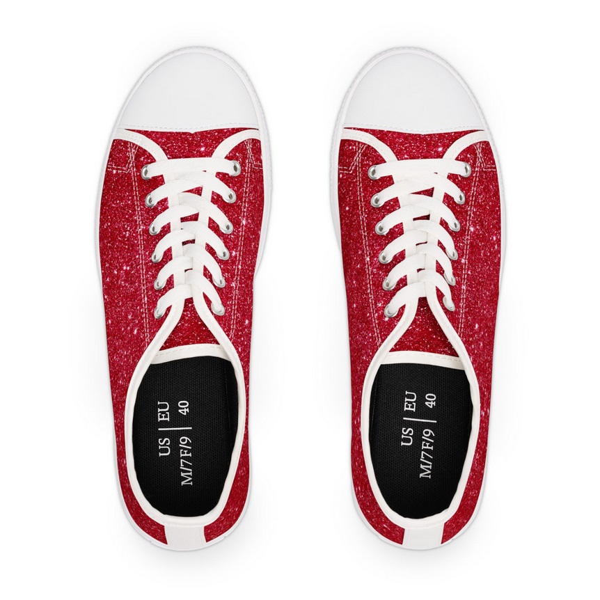 Red Glitter-Inspired Sneakers