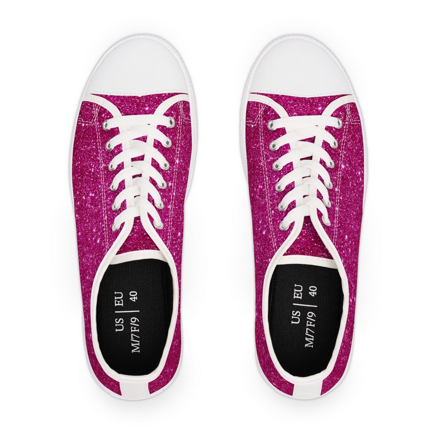 Magenta Glitter-Inspired Sneakers