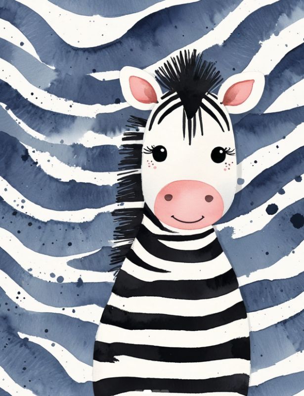 Abstract Zebra Digital Wall Art