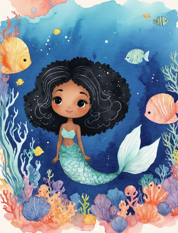 Mermaid Girl Phase II Digital Wall Art