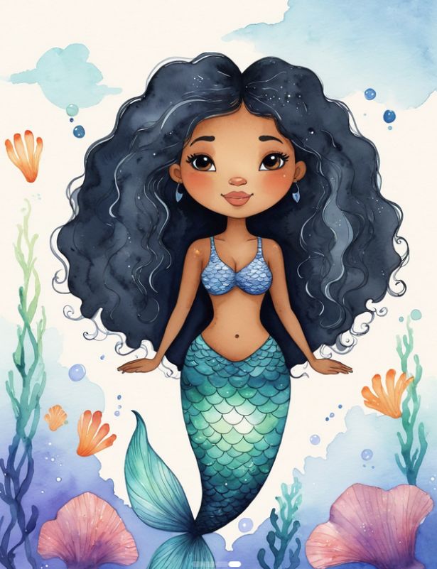 Mermaid Girl Phase I Digital Wall Art