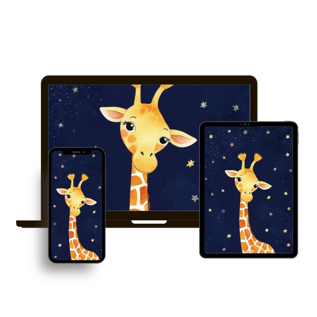 Whimsical Giraffe Digital Wall Art