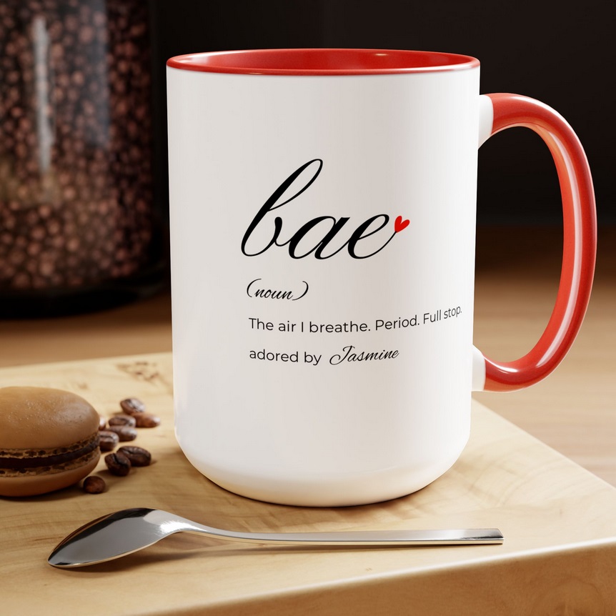 The Definition of Bae Two-Toned Coffee Mug