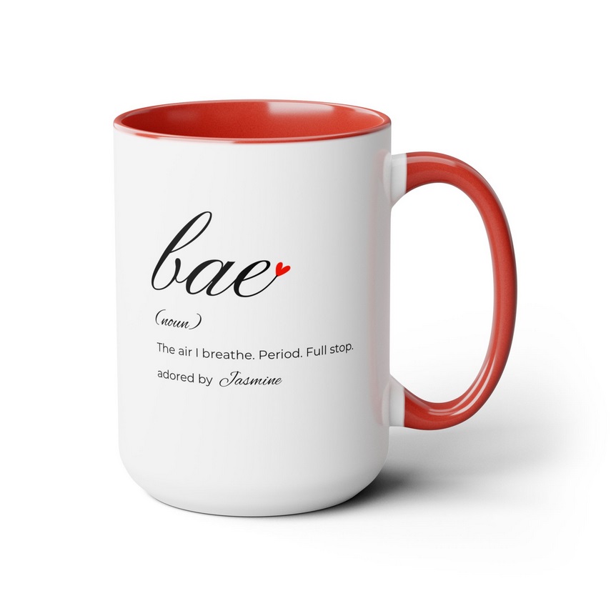 The Definition of Bae Two-Toned Coffee Mug