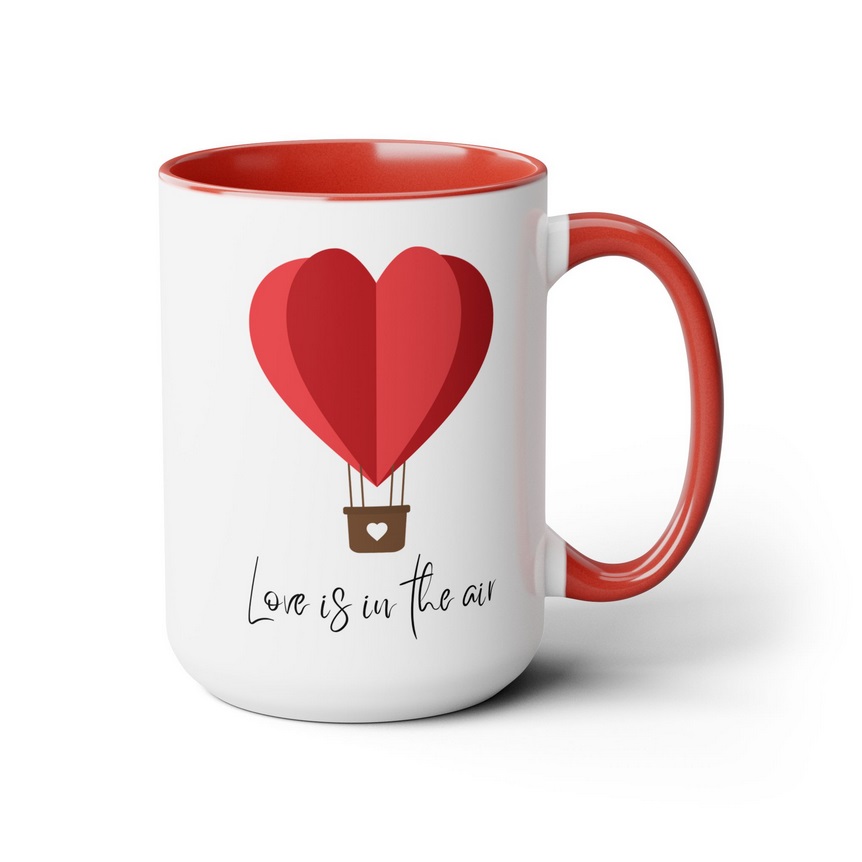 Heart Shaped Hot Air Balloon Coffee Mug