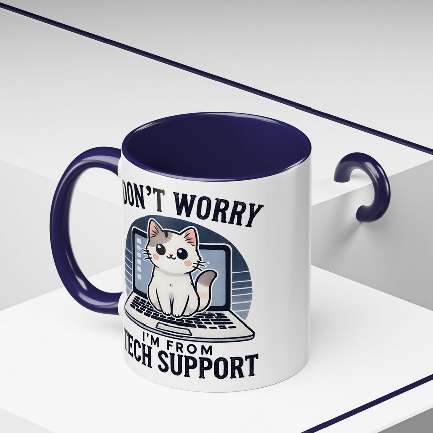 Don't Work Tech Support Cat Mug