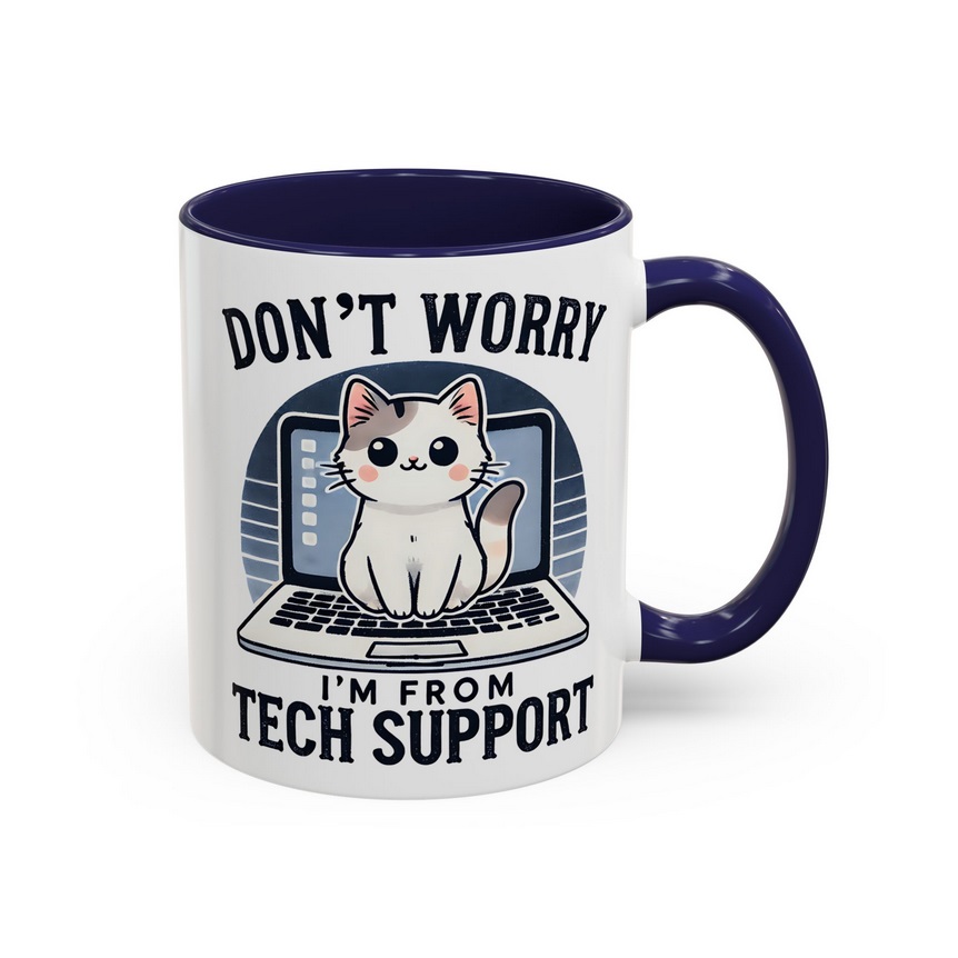 Don't Work Tech Support Cat Mug