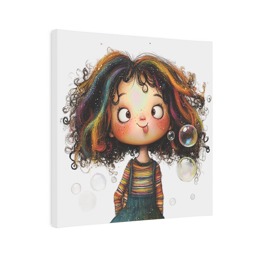 Quirky Girl (20) Canvas Photo Tile Framed Wall Art