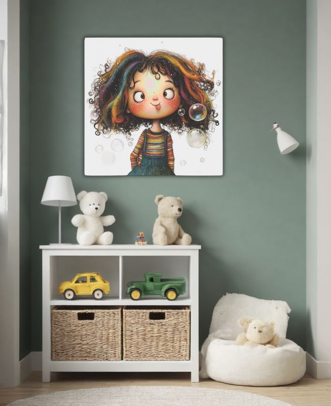Quirky Girl (20) Canvas Photo Tile Framed Wall Art