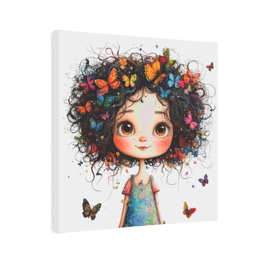 Quirky Girl (5) Canvas Photo Tile Framed Wall Art