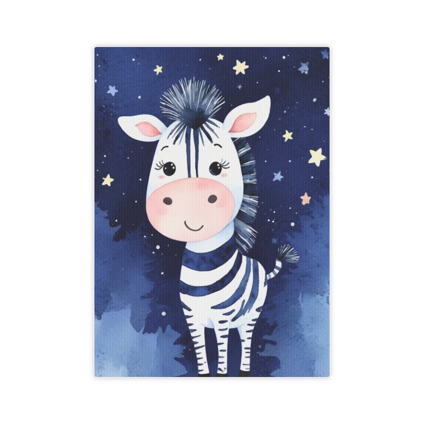 Whimsical Zebra Framed Canvas Wall Art
