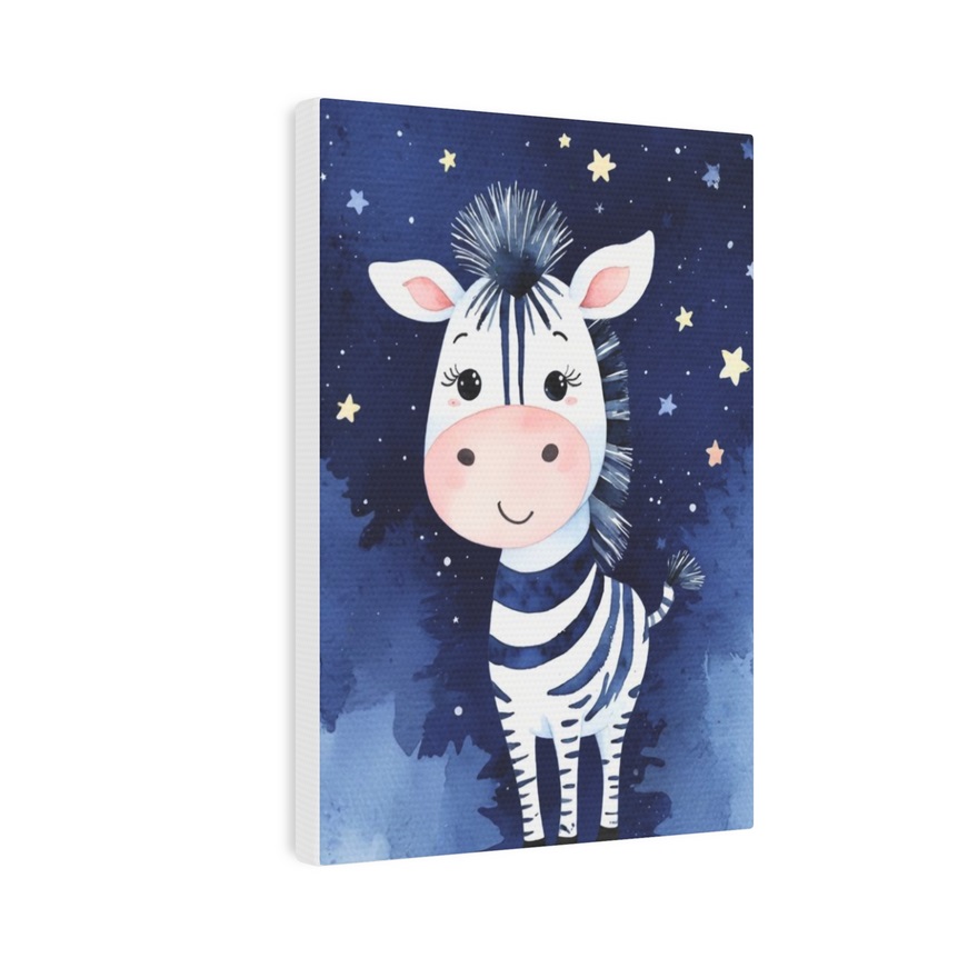 Whimsical Zebra Framed Canvas Wall Art