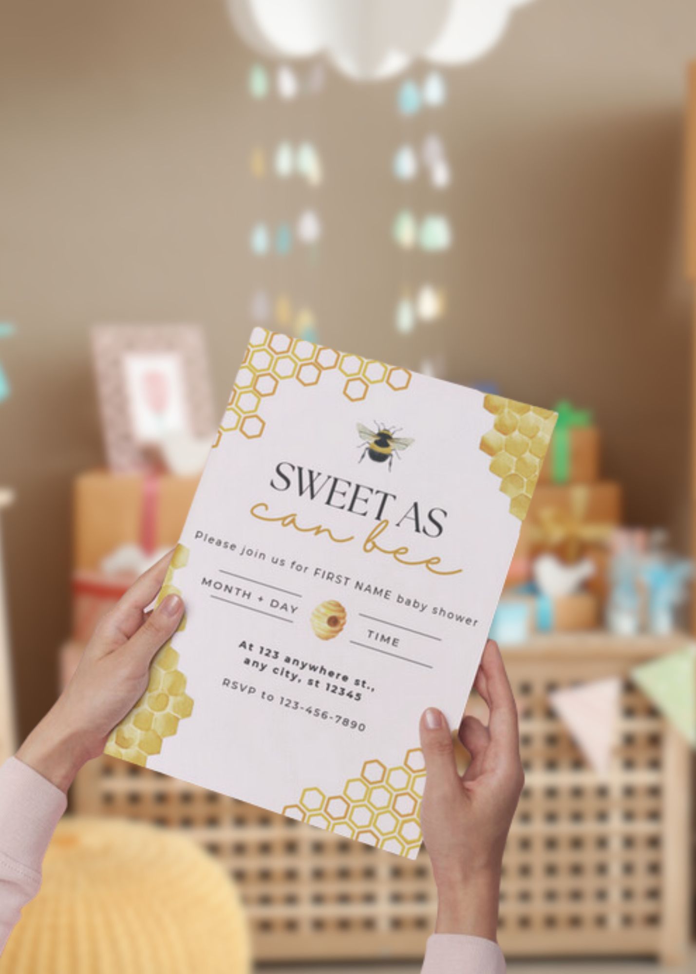 Sweet As Can Bee - Baby Shower Digital Invitation