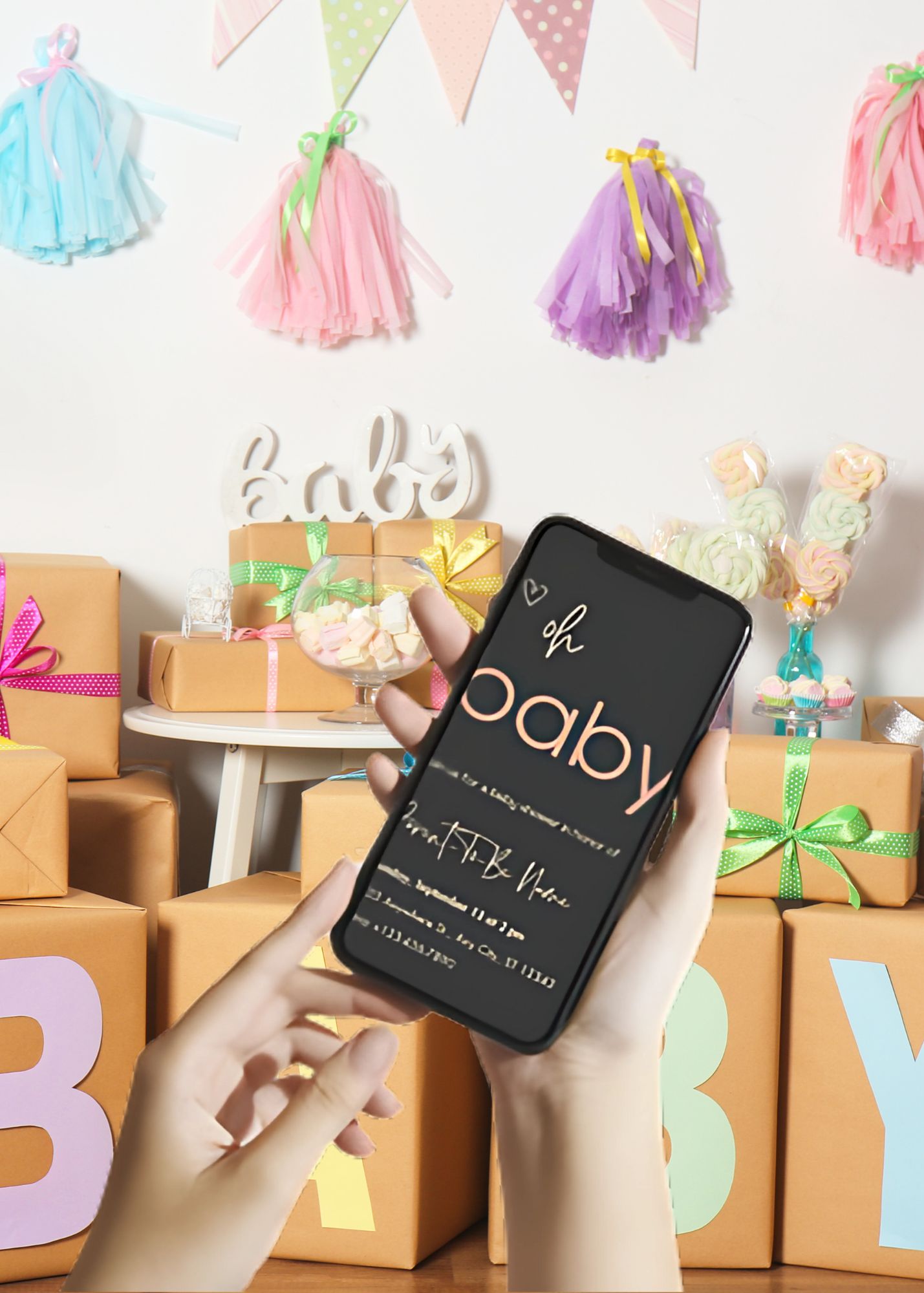 Oh Baby Minimalistic Baby Girl Baby Shower Invite