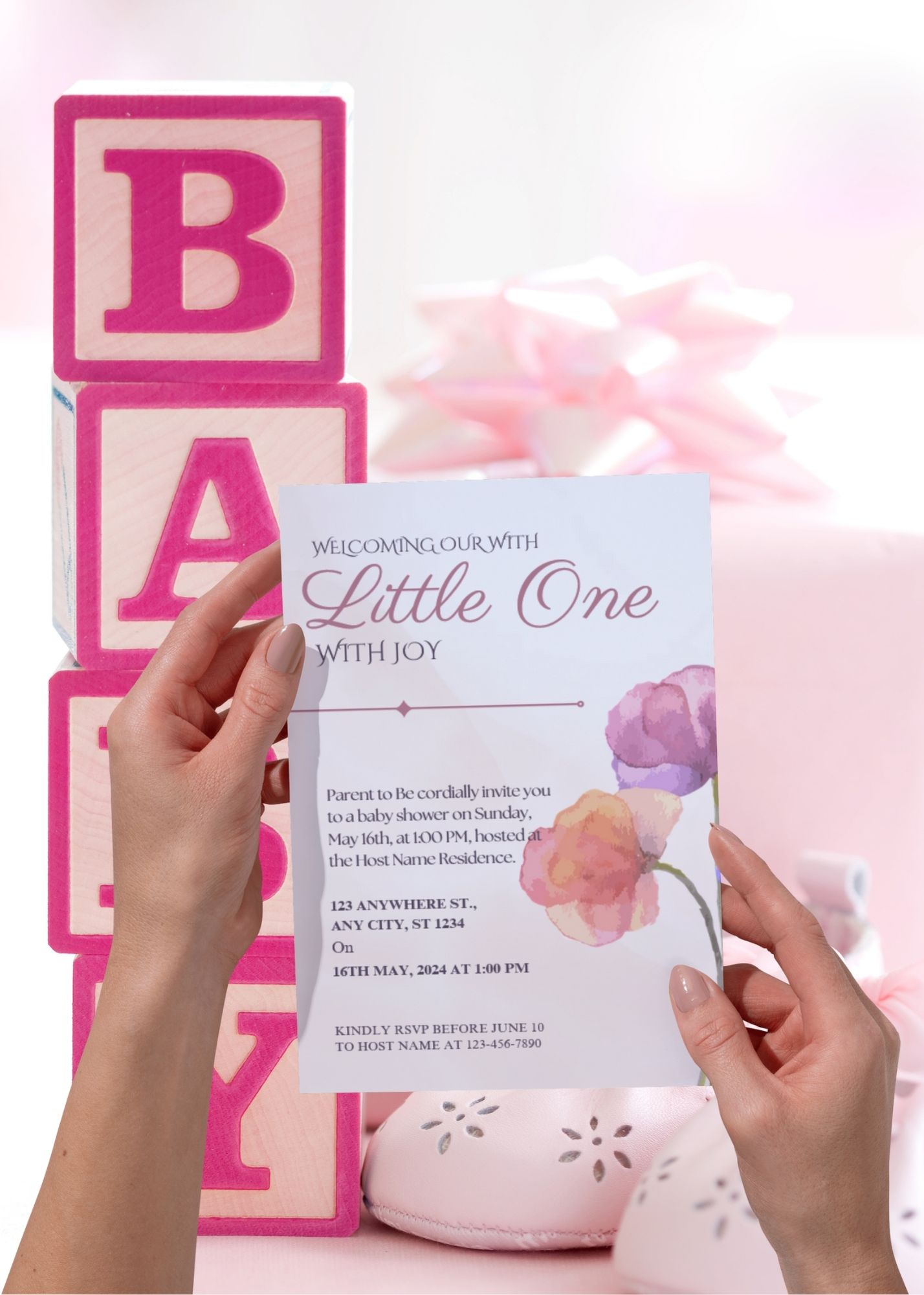 Welcoming Little One With Joy Baby Shower Invitation