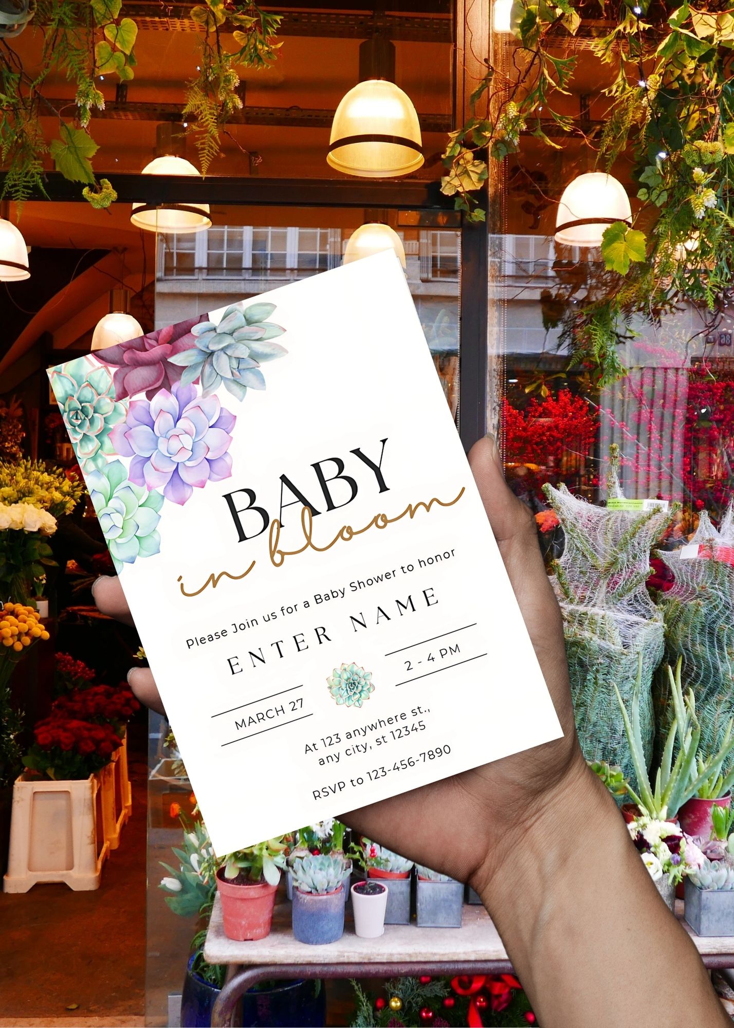 Baby In Bloom Baby Shower Invite