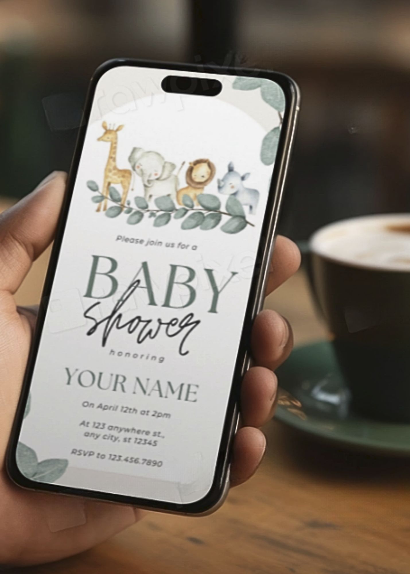 Safari Animals Baby Shower Invitation