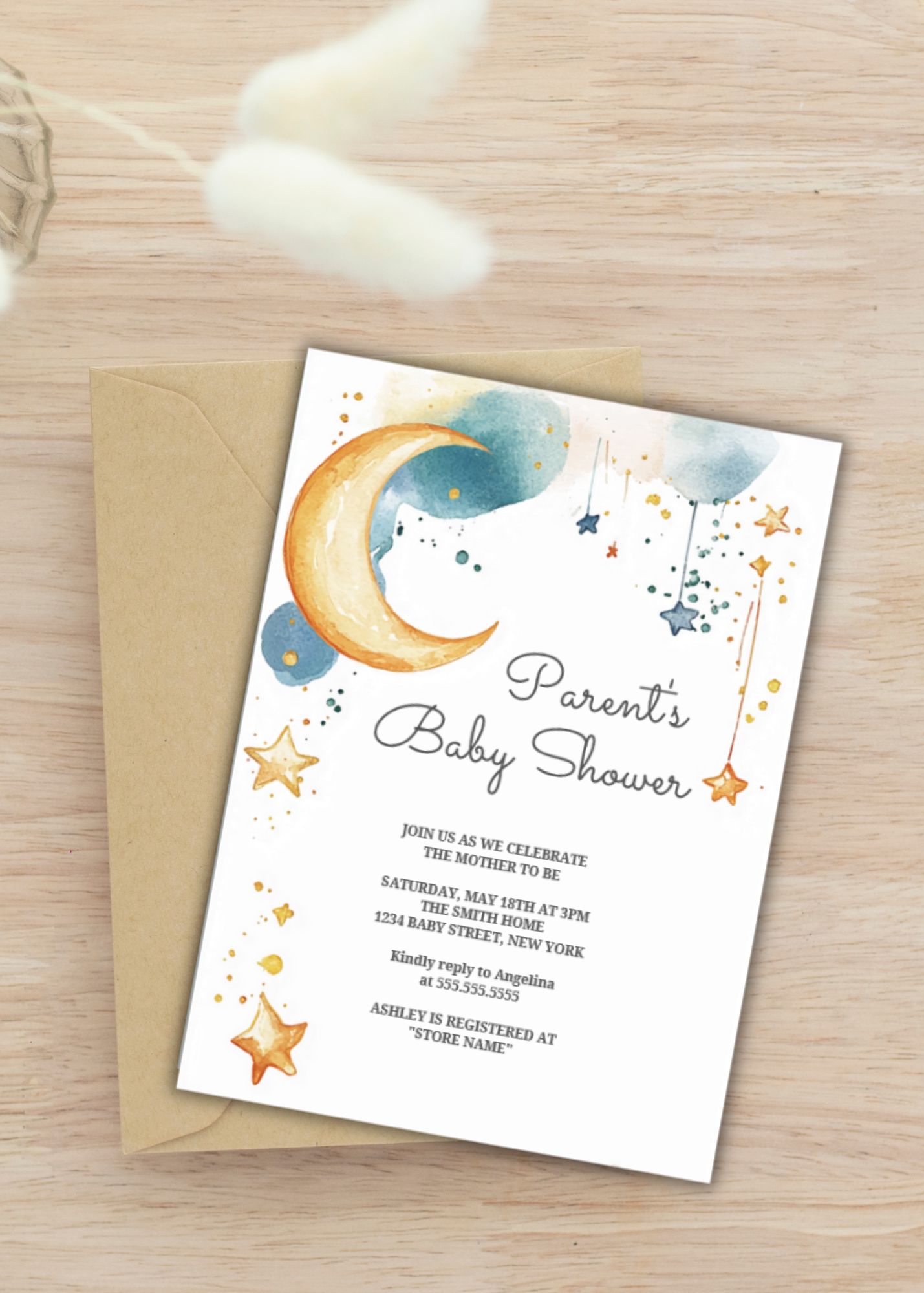 Sweet Dreams Baby Shower Invite