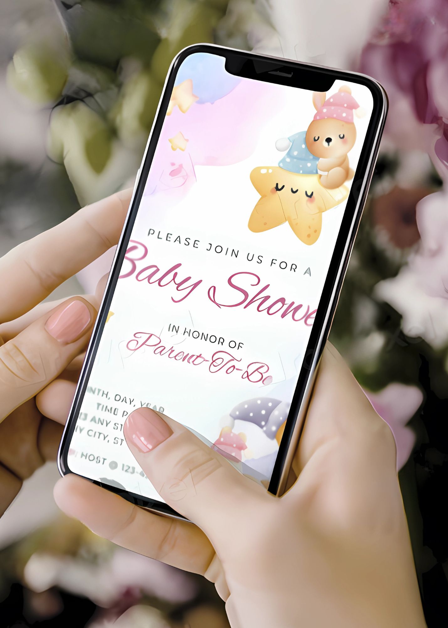 Sleeping Cub Baby Shower Invite