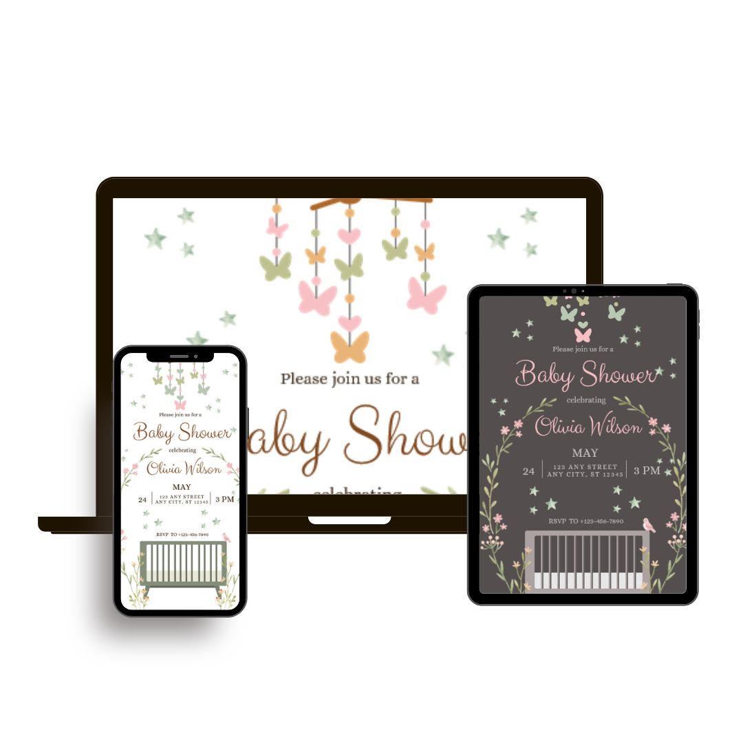 Serene Florals Baby Shower Invite 