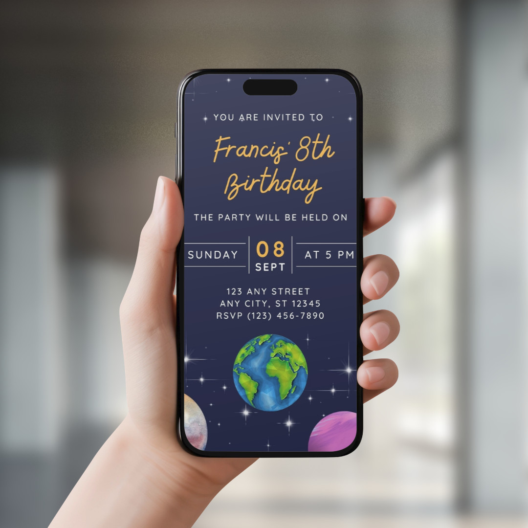 Space Themed Birthday Invite