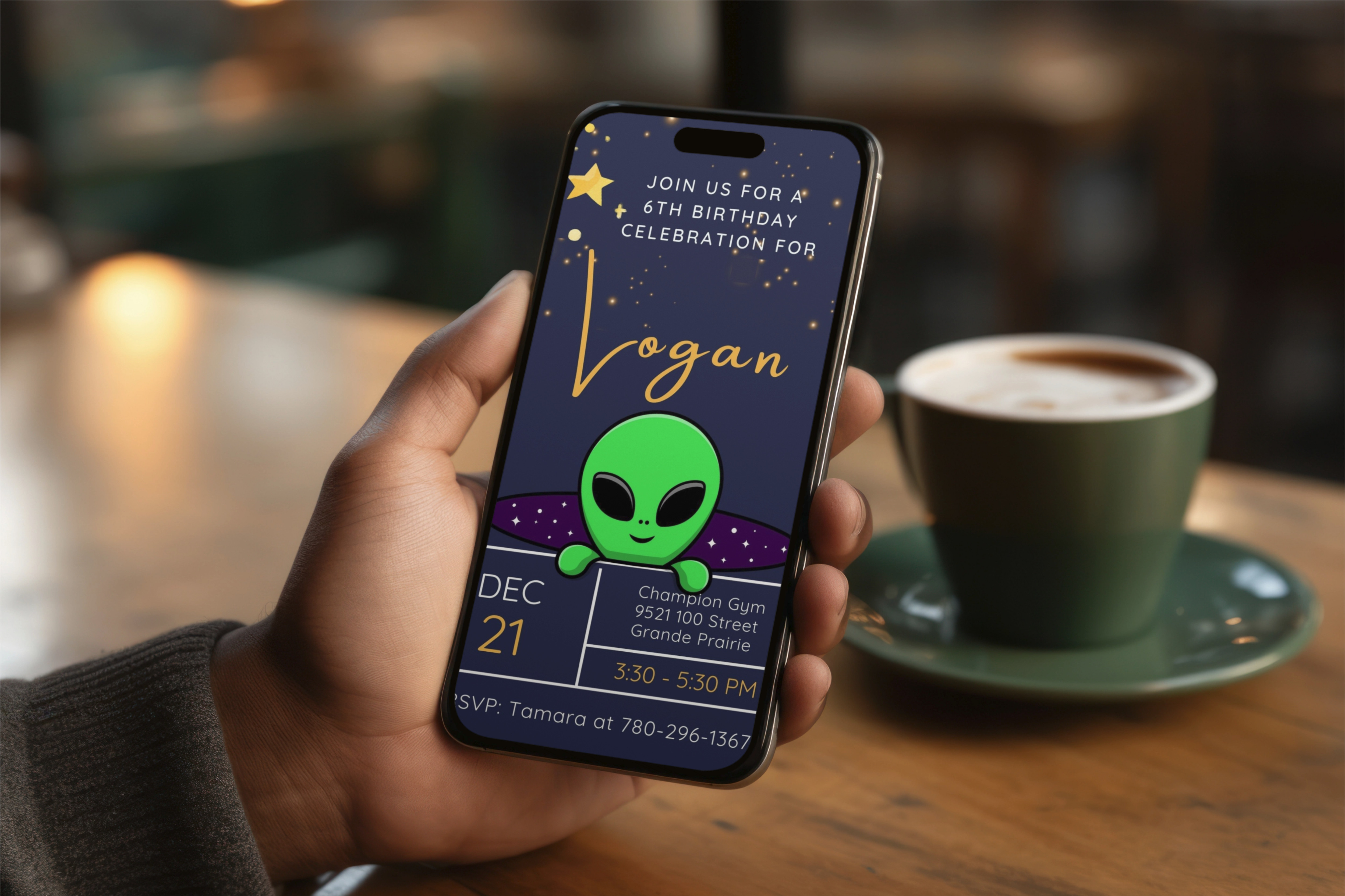 Space Themed Birthday Invite