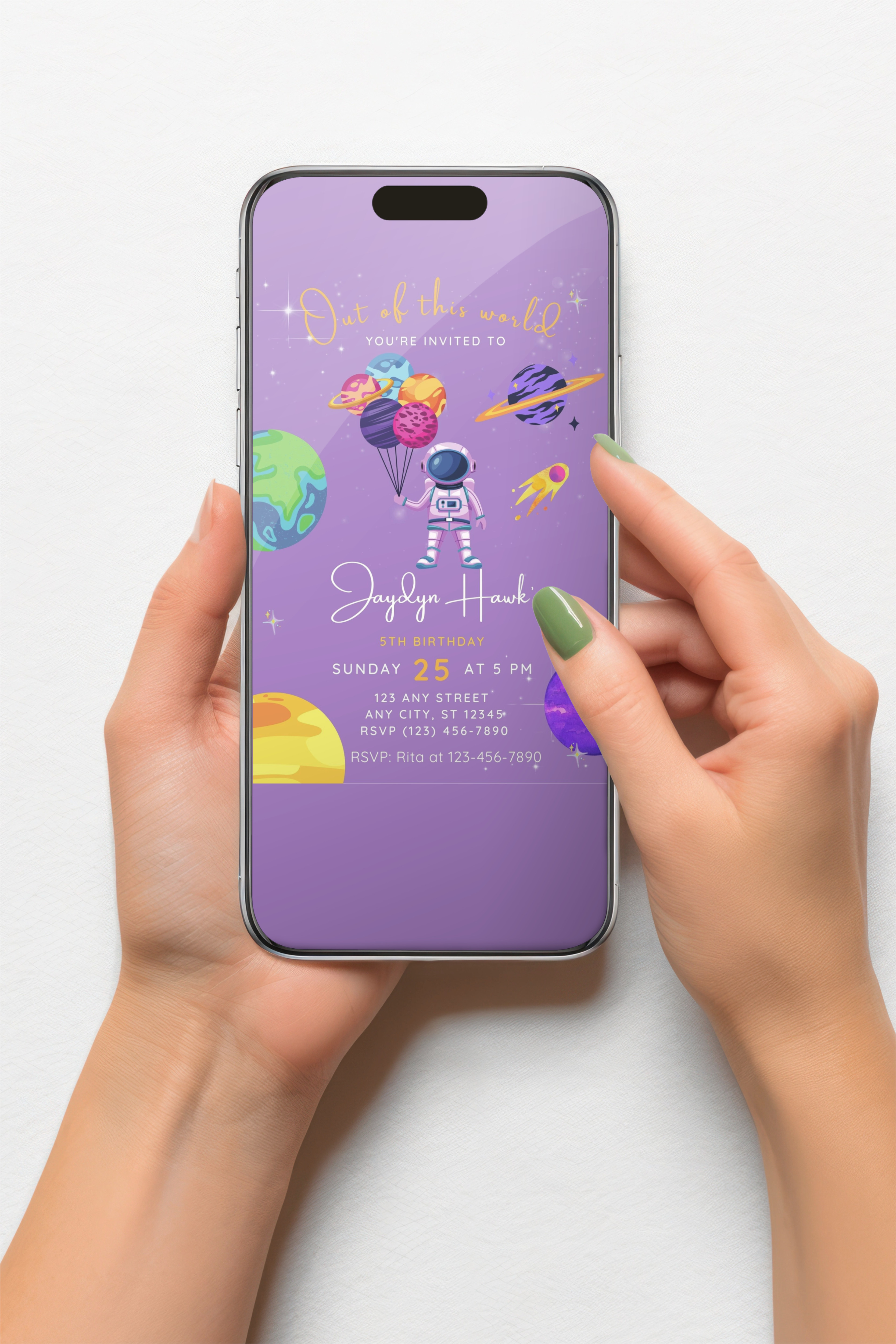 Space Themed Birthday Invite