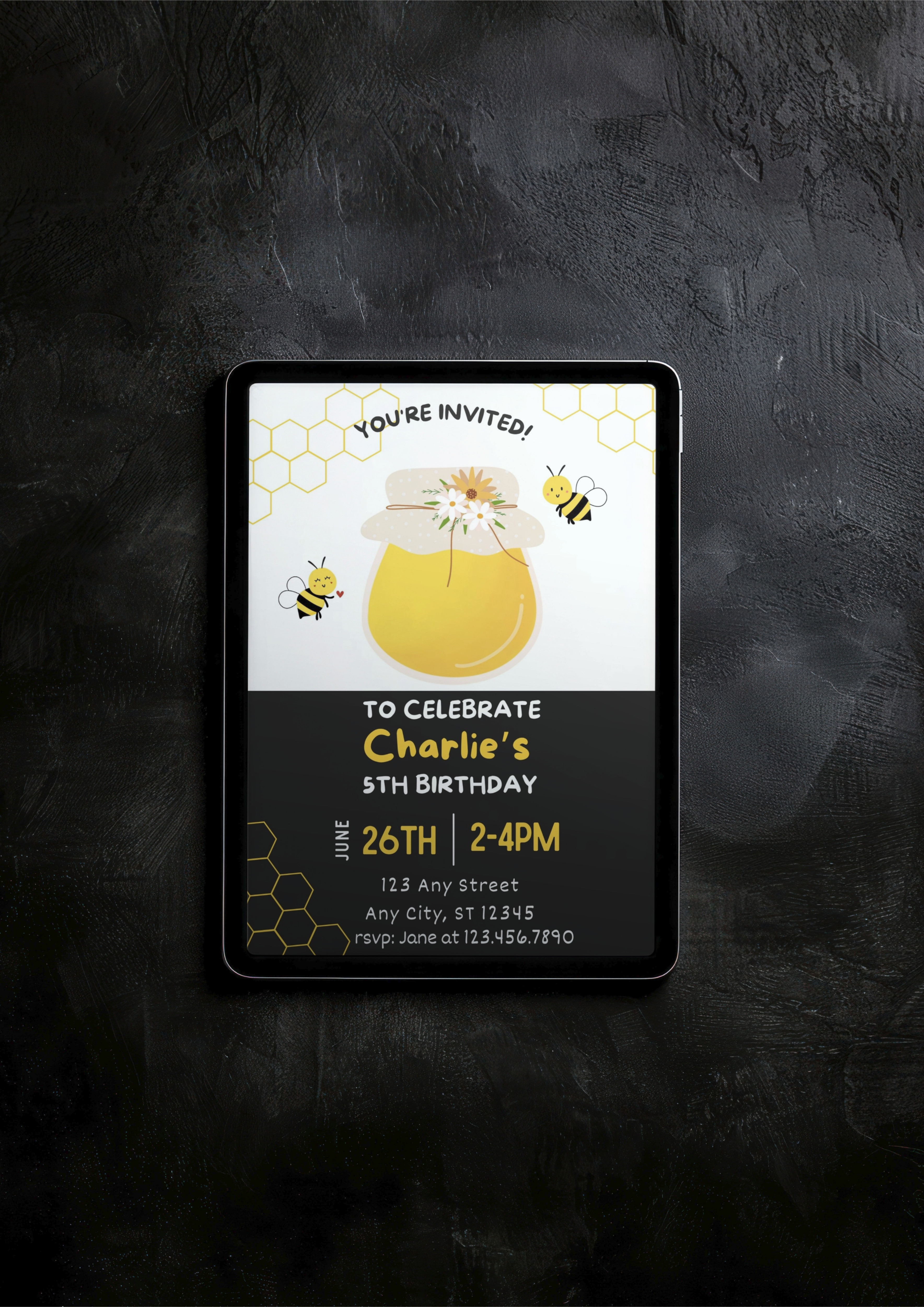 Honey Bee Birthday Invite